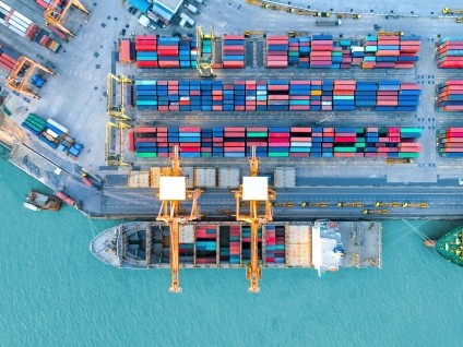 abstract cargo ship