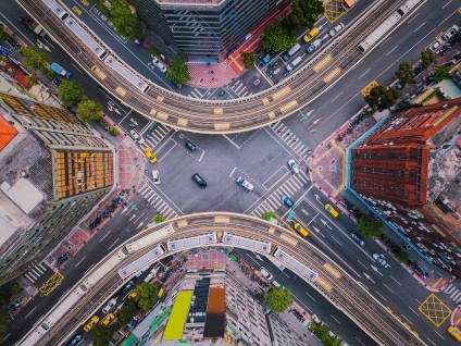 abstract city intersection