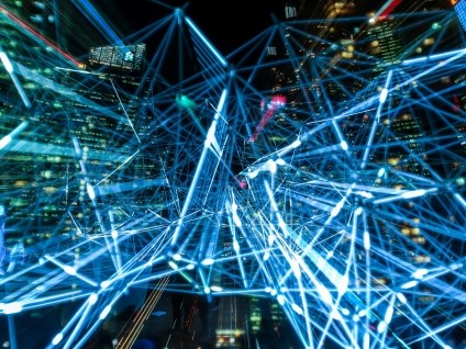 abstract network in city