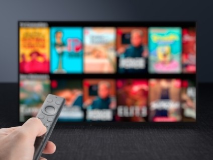 Hand remote streaming digital content on TV