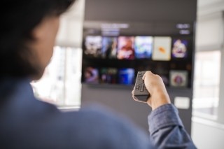 Woman watching TV
